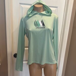 Life is Good Active Hoodie, Mint Green, Small NWOT